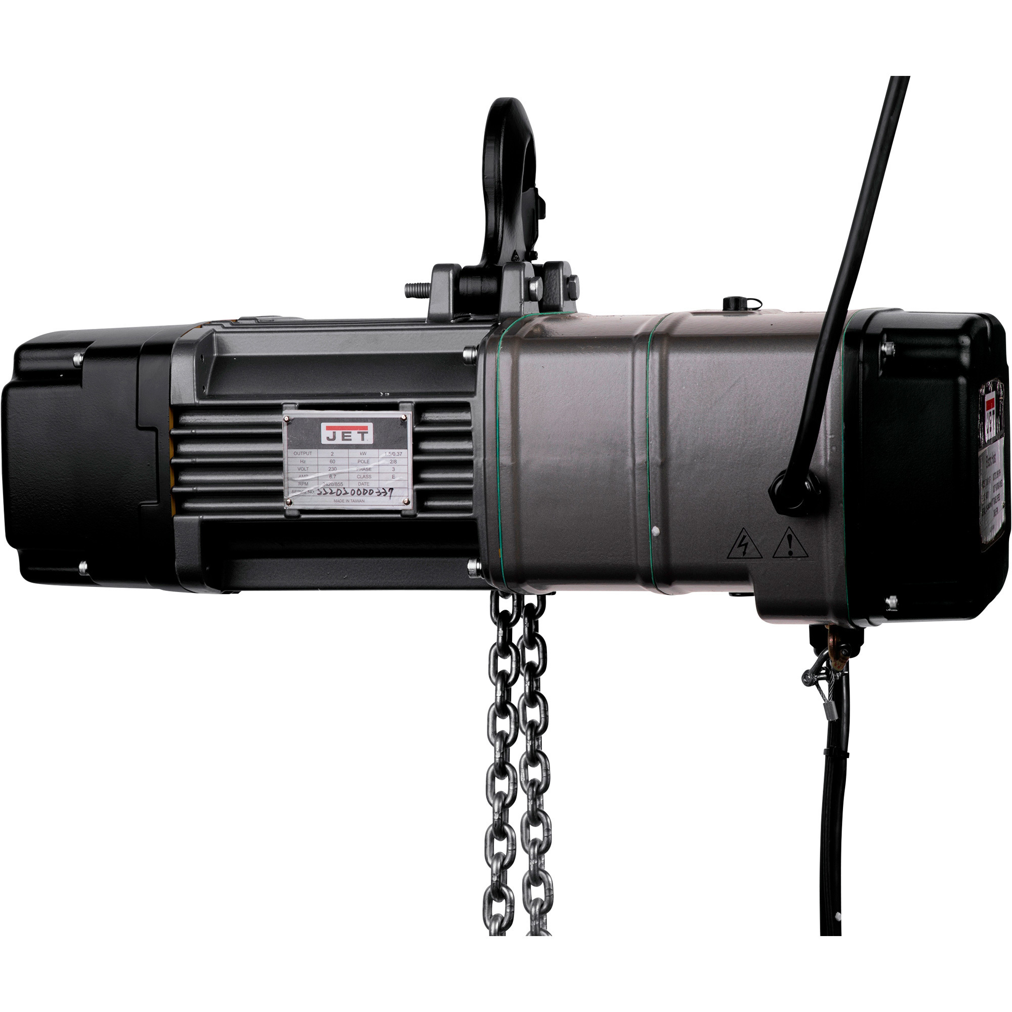 JET TS Series Electric Hoist, 1-Ton Load Capacity, 20ft. Lift Height, Model# TS100-020